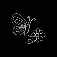 butterfly with flower minimal design hand drawn one line style drawing, butterfly with flower one line art continuous drawing, butterfly with flower single line art vector