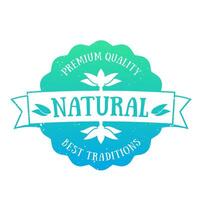 Natural Product emblem, badge over white vector