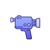 camera, retro camcorder icon with outline vector