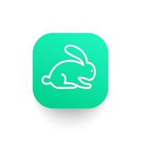 rabbit icon in linear style vector