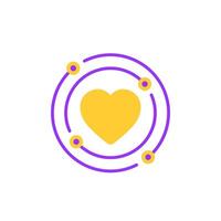 core value icon with a heart, vector