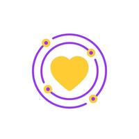 core value icon with a heart, vector