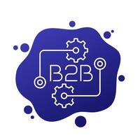 B2B icon, Business to business linear design vector
