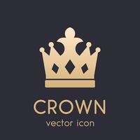 crown logo element, icon vector