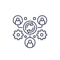 lead generation line icon with customers vector