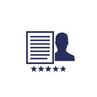 employee recruiting and candidate rating icon on white vector