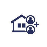 tenants and house icon, pictogram vector