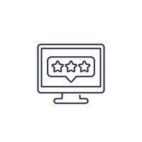 feedback and rating icon, line vector