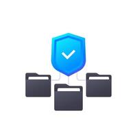 secure folders icon with a shield vector