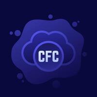 CFC gas icono con un nube, diseño vector