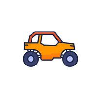 UTV, buggy car icon with outline vector