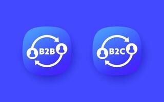 b2b and b2c icons, vector