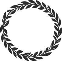 Laurel wreath circle frame isolated on white background. vector