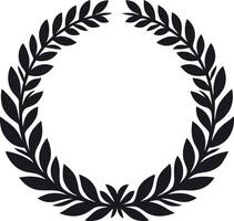 Laurel wreath circle frame isolated on white background. vector