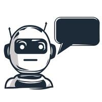 A chat bot icon with a message bubble. Chat bot assistant concept. vector