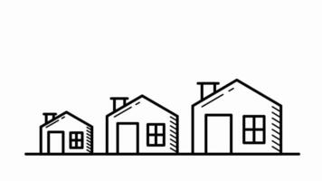 animiert Illustration von ein wachsend Eigentum Geschäft. mit ein Reihe von Häuser im Linie Kunst Stil video