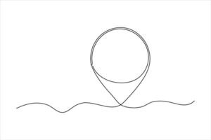 continuous one line google map point route directions and location outline line art illustration vector