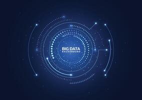 Big data visualization. Abstract technology innovation communication concept digital blue design background vector