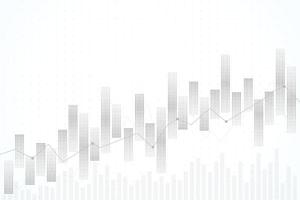 Business candle stick graph chart of stock market investment trading on white background design. Bullish point, Trend of graph vector