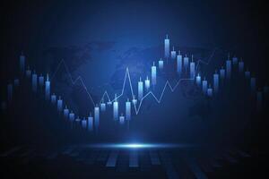 Business candle stick graph chart of stock market investment trading on white background design. Bullish point, Trend of graph vector