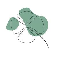 Saint patrick clover leaf pastel color. continuous line drawing element for decorative element. illustration of plant form in trendy outline style. vector