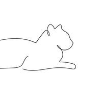 Continuous line cat. One line cat using minimalist. vector