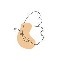 butterfly drawing , continuous single one line art style isolated on white background. Minimalism hand drawn style. vector