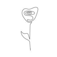 flower line one art isolated.Linear flower in one line continuous style.Elegant continuous line drawing. illustration. vector