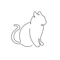 Continuous one line drawing cat. Modern minimalist drawing . illustration vector