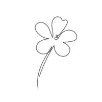 Flower continuous line drawing element isolated on white background for decorative element. illustration of flower form in trendy outline style. vector