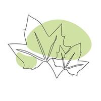 Continuous Line Drawing leaf. Flowers One Line Illustration. Minimalist Prints. EPS 10. vector