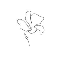 Continuous one line drawing of flower. Modern Minimalist One Line Drawing. illustration vector