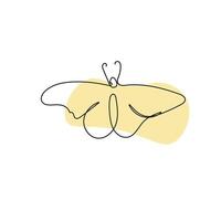 mano dibujo línea mariposa, soltero línea dibujar diseño ilustración vector
