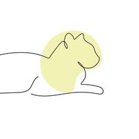 Cat - Continuous one line drawing. vector