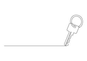 Continuous line drawing of house key password and security concept pro illustration vector