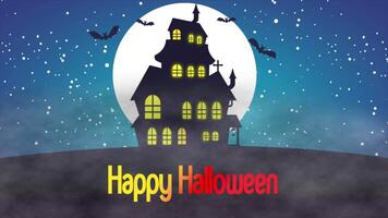 Happy Halloween Background On Blue Sky 2D Cartoon Animation video