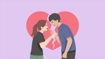 Angry Quarrelsome Couple Talking Shouting 2D Cartoon Animation video