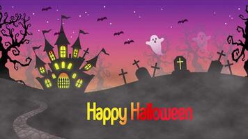 Happy Halloween Background Ghosts,Bats Flying Air 2D Cartoon Animation video