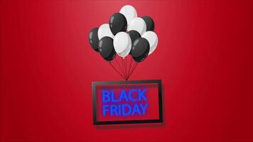 Black Friday Background On Red 2D Cartoon Animation video