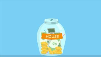 Save Money For House 2D Cartoon Animation video