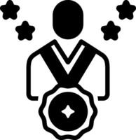 Solid black icon for achieve vector