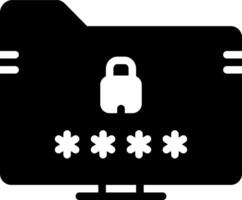 Solid black icon for data protection vector