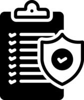 Solid black icon for security policies vector