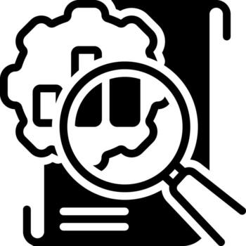 Solid black icon for analysis vector