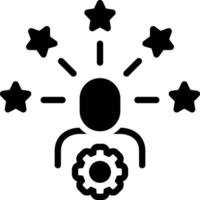 Solid black icon for skill building vector