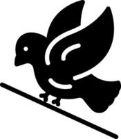 Solid black icon for bird vector