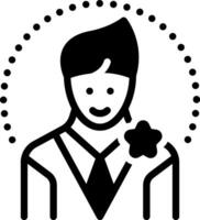 Solid black icon for client vector