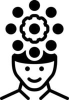 Solid black icon for reasoning vector