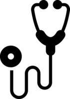 Solid black icon for stethoscope vector