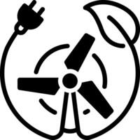 Solid black icon for renewable energy vector